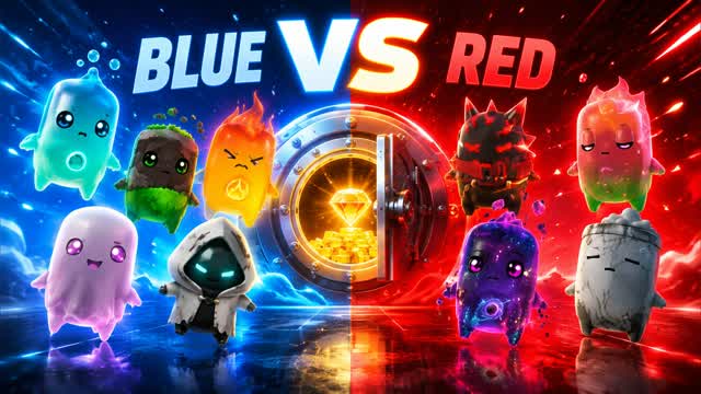 RED VS BLUE HAZARD CLASH 🔴🔵 — Fortnite Creative map cover art