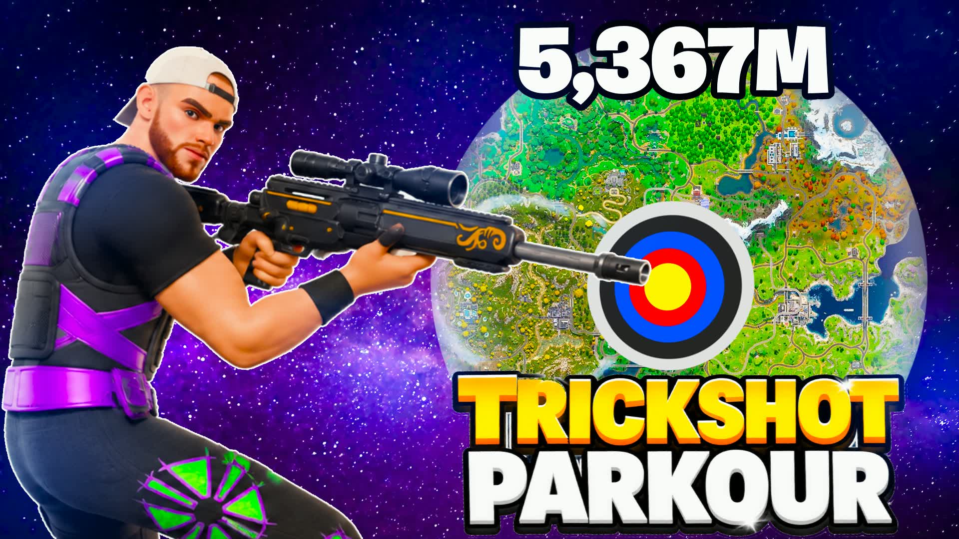 MEGA TRICKSHOT PARKOUR🎯100+LEVELS — Fortnite Creative map