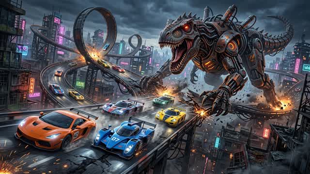 Synth-Rex Track Terror — Fortnite Creative map cover art