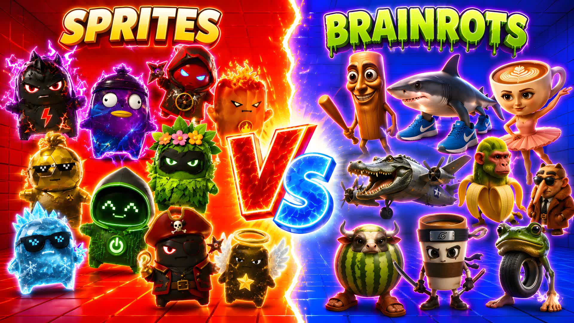 SPRITES VS BRAINROTS 🔴🔵 — Fortnite Creative map