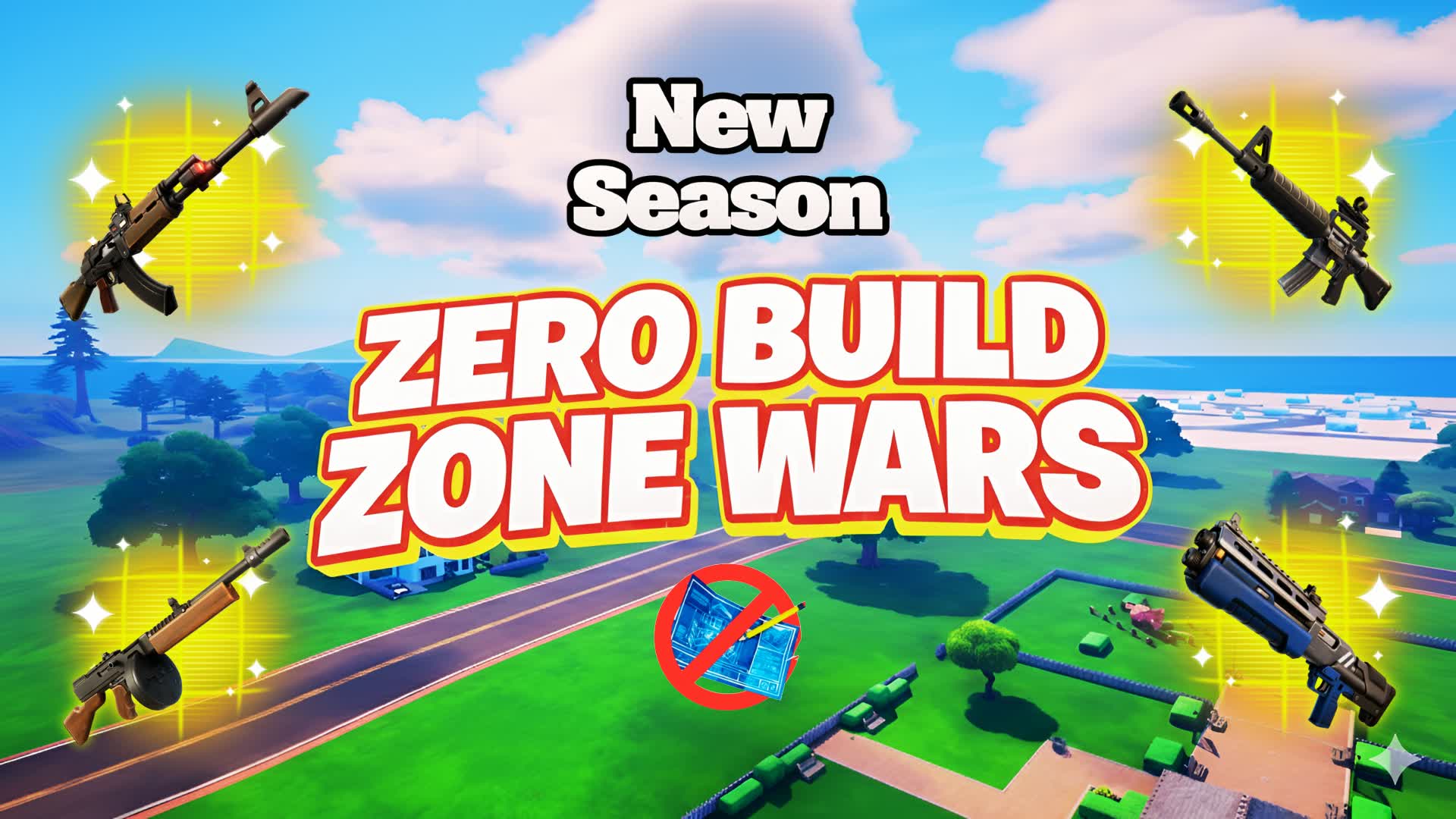 Solo Zero Build Zone Wars [21] — Fortnite Creative map
