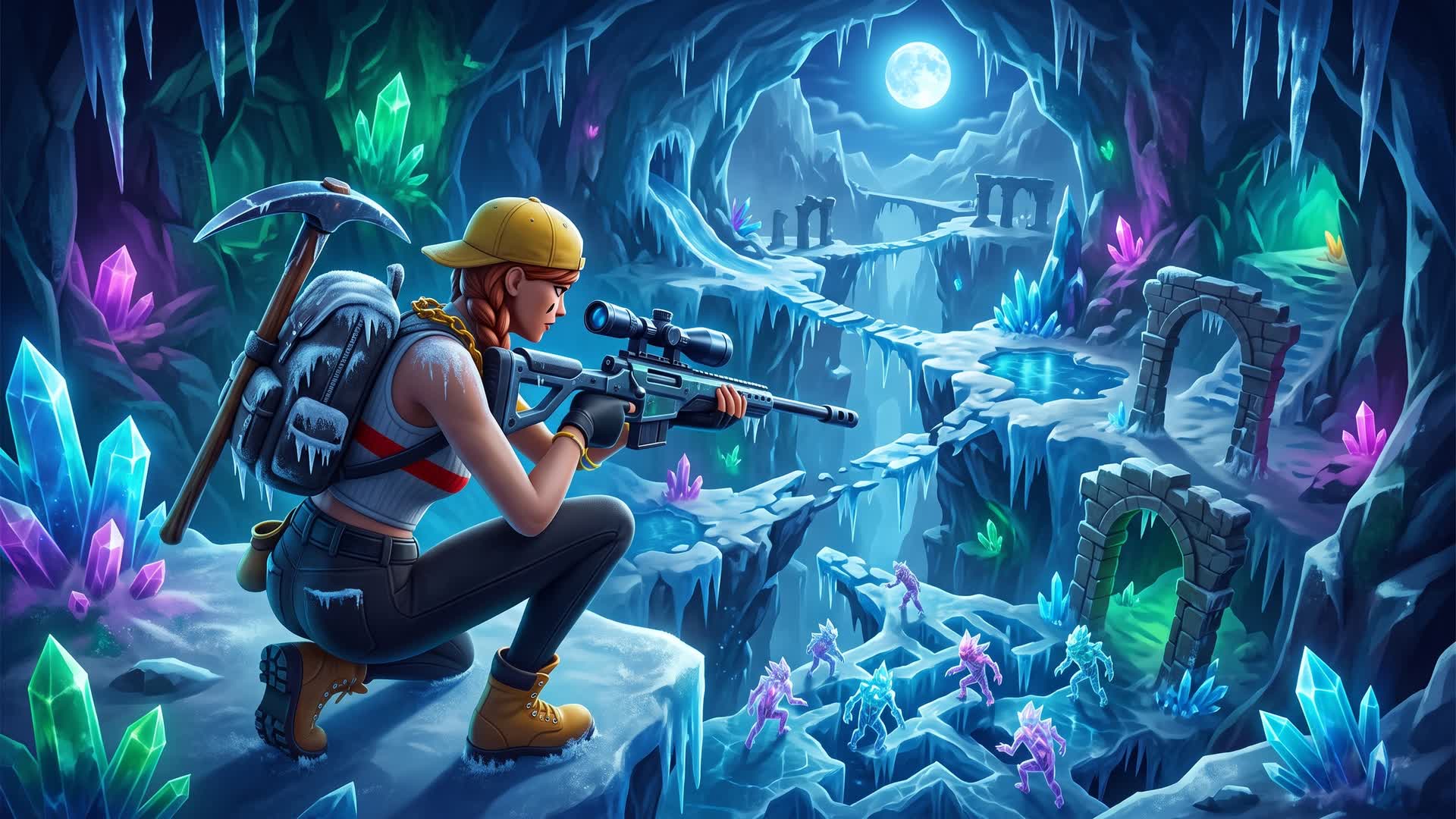 CRYSTAL CAVERN PARKOUR 💎 — Fortnite Creative map
