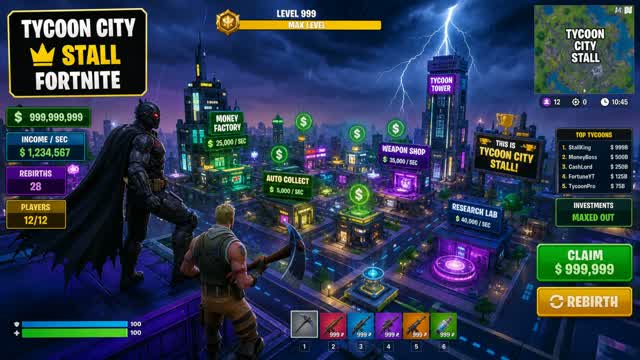 🔥 ULTIMATE CITY TYCOON — Fortnite Creative map