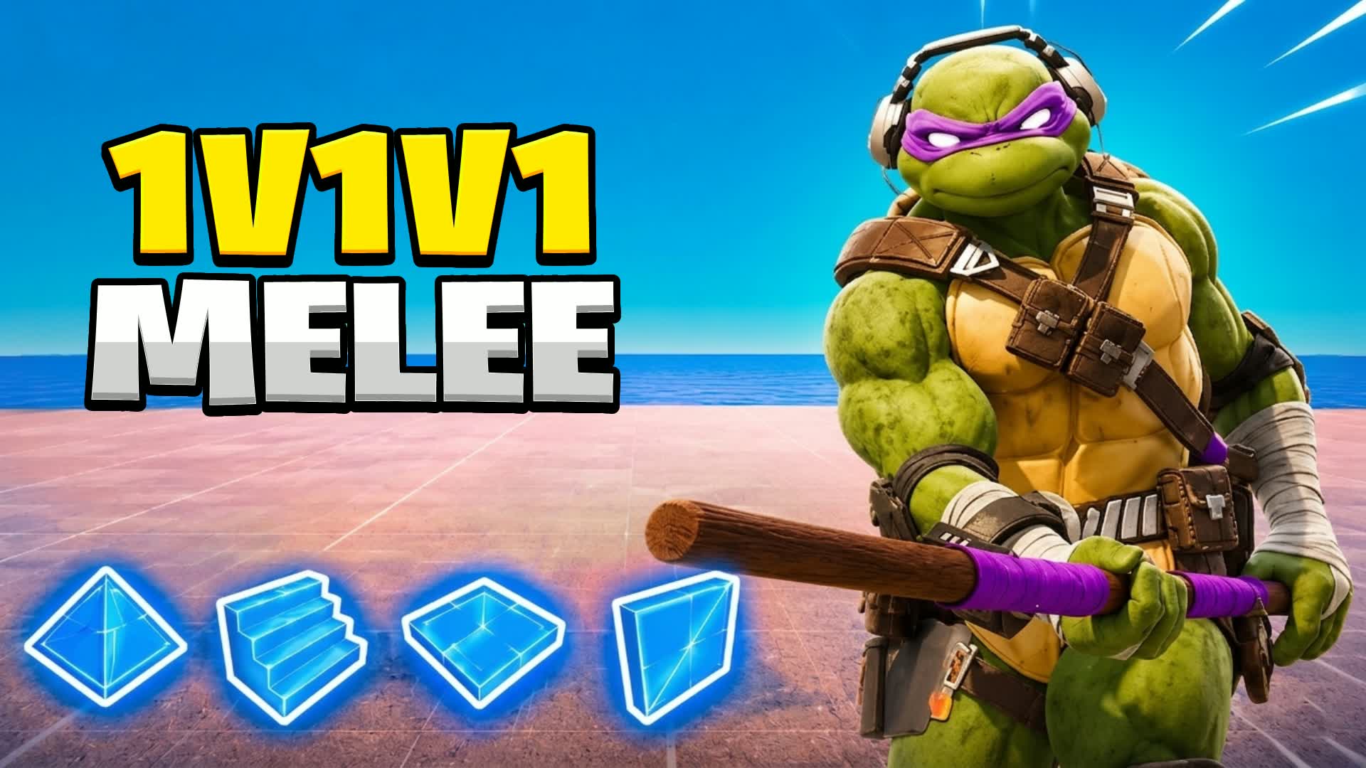🥷ONLY MELEE 1V1V1 [FREE BUILD ] — Fortnite Creative map