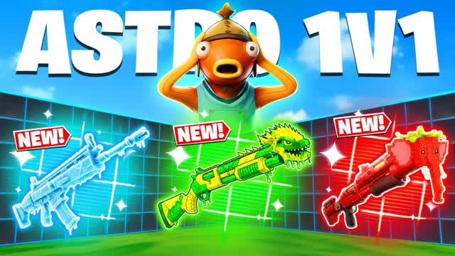 ASTRO 1V1 FFA - ALL GUNS & VEHICLES — Fortnite Creative map cover art