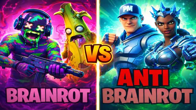 🧠 BRAINROT vs ANTI BRAINROT — Fortnite Creative map cover art