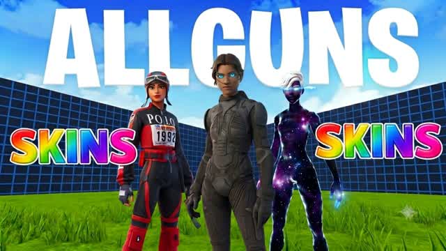 THE SKINS ALLGUNS META — Fortnite Creative map cover art