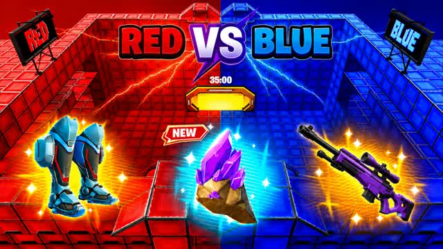 SUPER CRAZY RED VS BLUE 🔴🔵 — Fortnite Creative map cover art