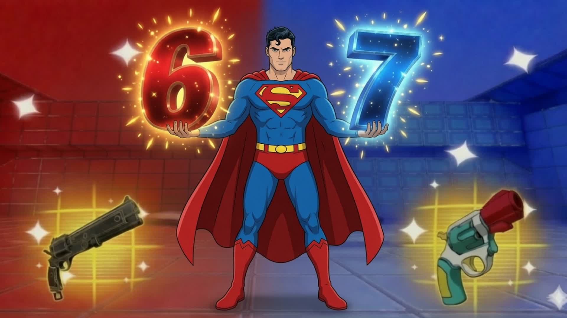 SUPERMAN RED VS BLUE🔴🔵(ALL GUNS)67 67 — Fortnite Creative map