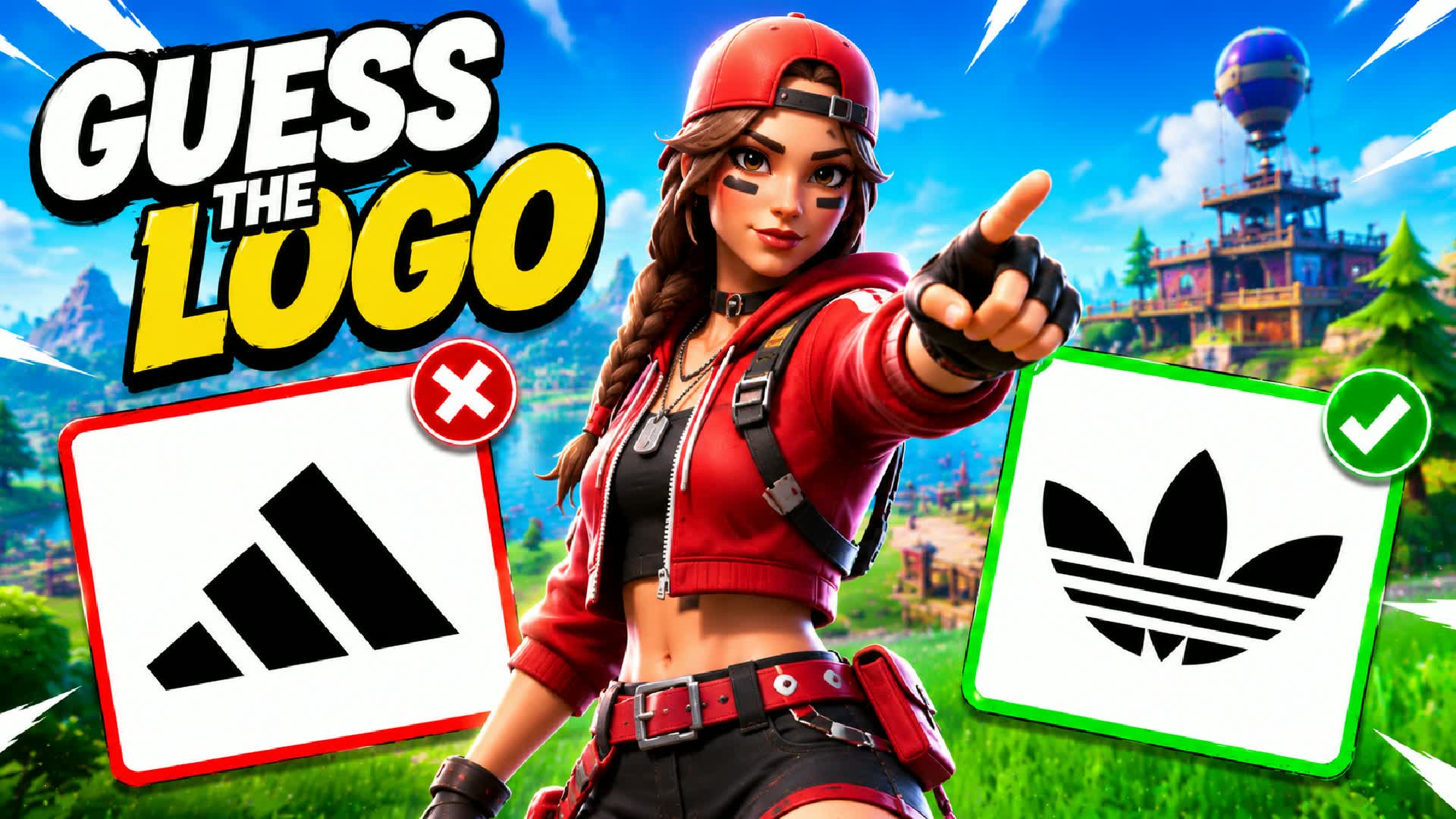 GUESS LOGO 🔎 PARKOUR OBBY — Fortnite Creative map