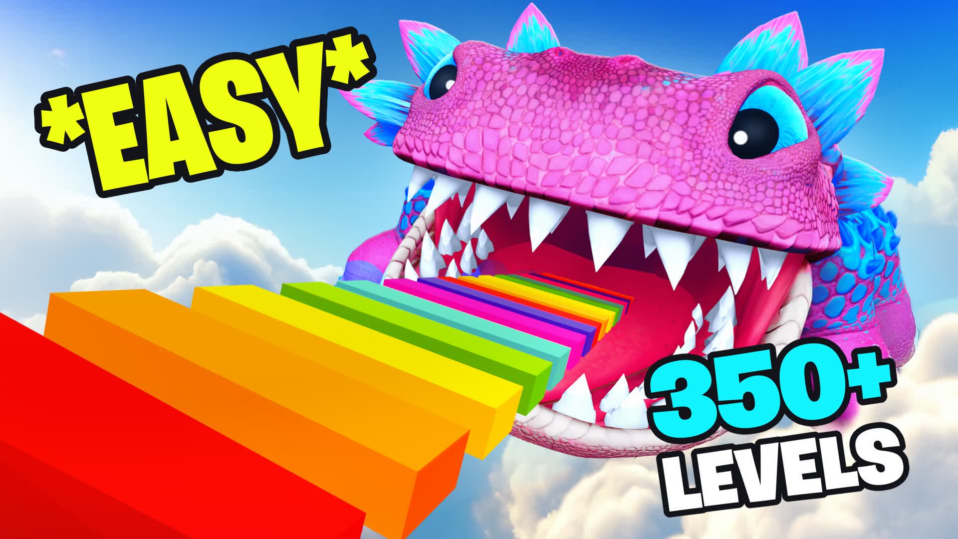 DEFAULT OBBY 350+ LEVEL PARKOUR — Fortnite Creative map