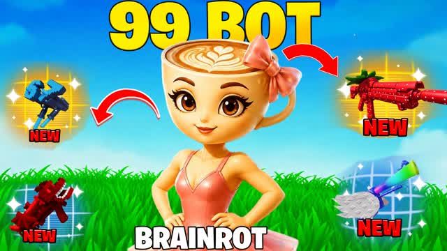 99 bots Brainrots — Fortnite Creative map cover art