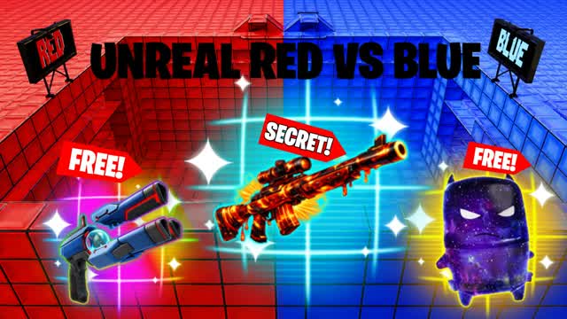 UNREAL RED VS BLUE FFA — Fortnite Creative map cover art