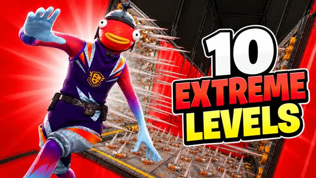 10 EXTREME LEVELS DEATHRUN ! — Fortnite Creative map cover art