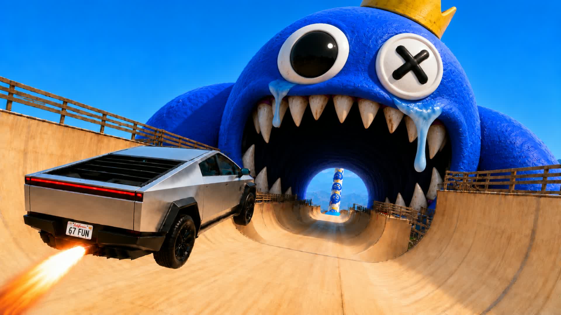 CAR DRIVE CITY RAMP JUMP HORROR — Fortnite Creative map