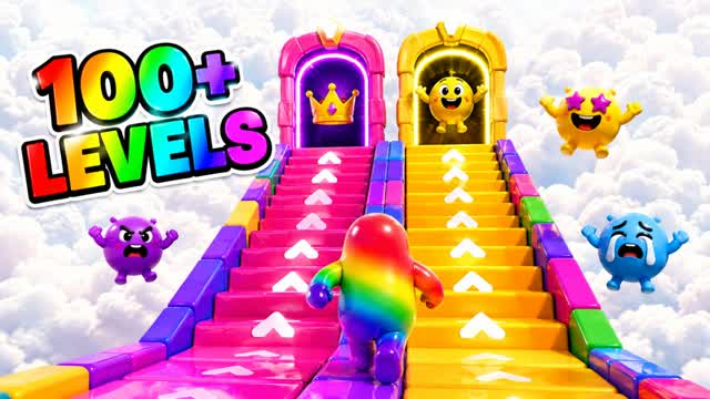🌈FALL GUYS EASY OBBY 100+🌈 — Fortnite Creative map cover art