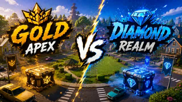 ⚜️ GOLD APEX VS DIAMOND REALM 💎 — Fortnite Creative map cover art
