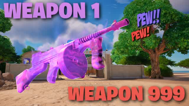 😎 GUN GAME 🔫 DESERT ONE SHOT — Fortnite Creative map cover art
