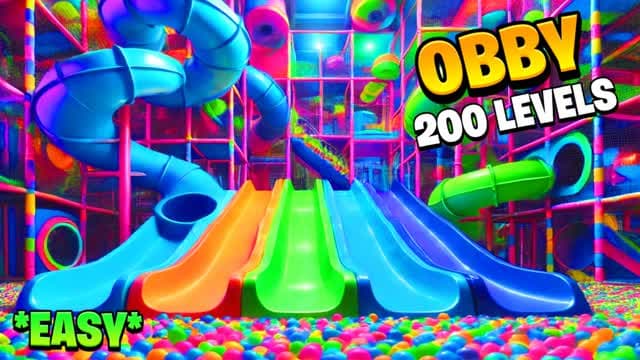 🌈 DEFAULT 200 OBBY PARKOUR 🌈 — Fortnite Creative map