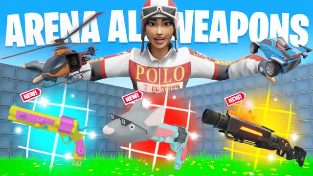 ARENA - FREE FOR ALL (ALL CARS) — Fortnite Creative map cover art