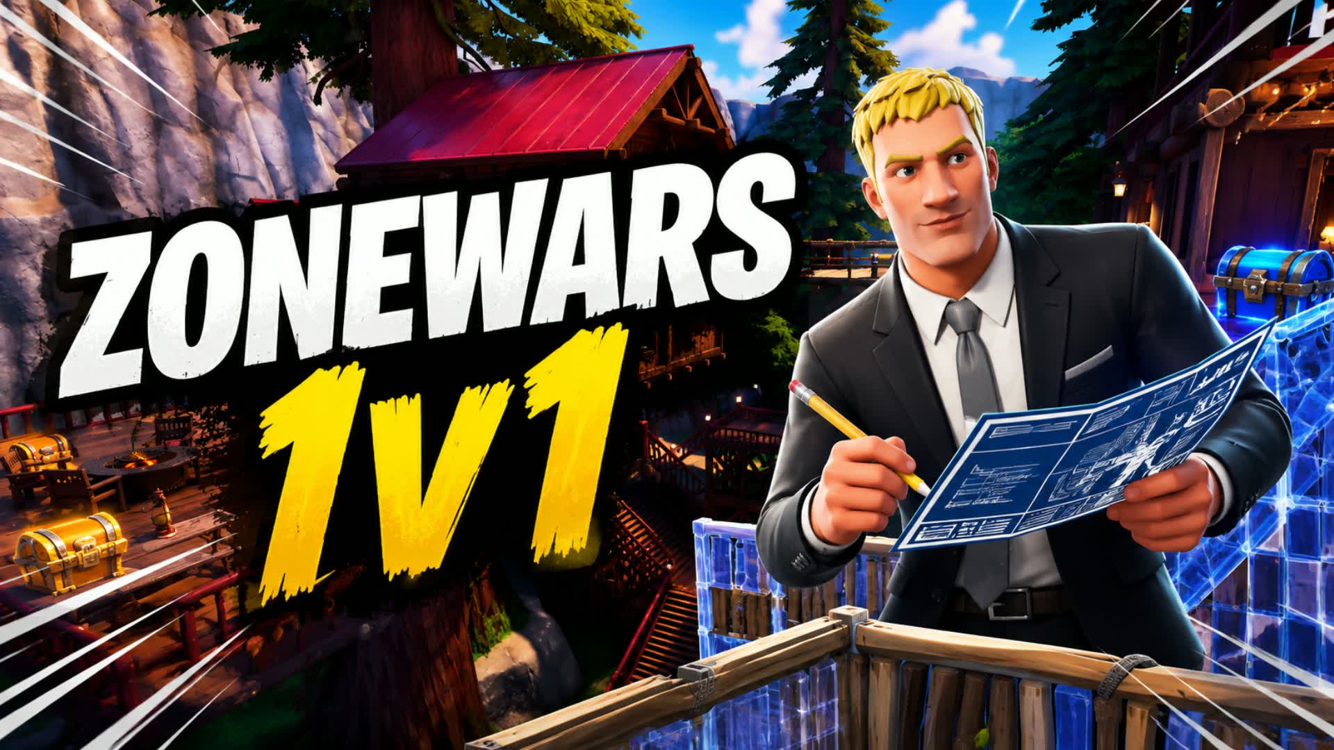 Trees City ZoneWars 1v1 — Fortnite Creative map