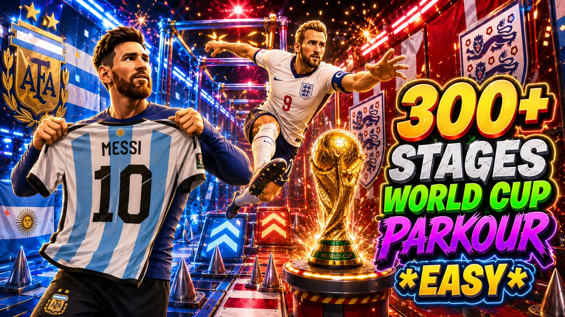 ENGLAND VS ARGENTINA PARKOUR DEATHRUN — Fortnite Creative map