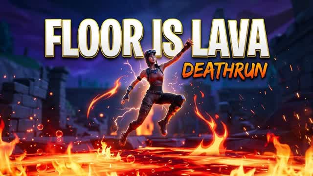 Floor is lava Deathrun — Fortnite Creative map cover art