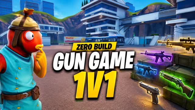 1V1 GUN GAME [ZERO BUILD] — Fortnite Creative map cover art