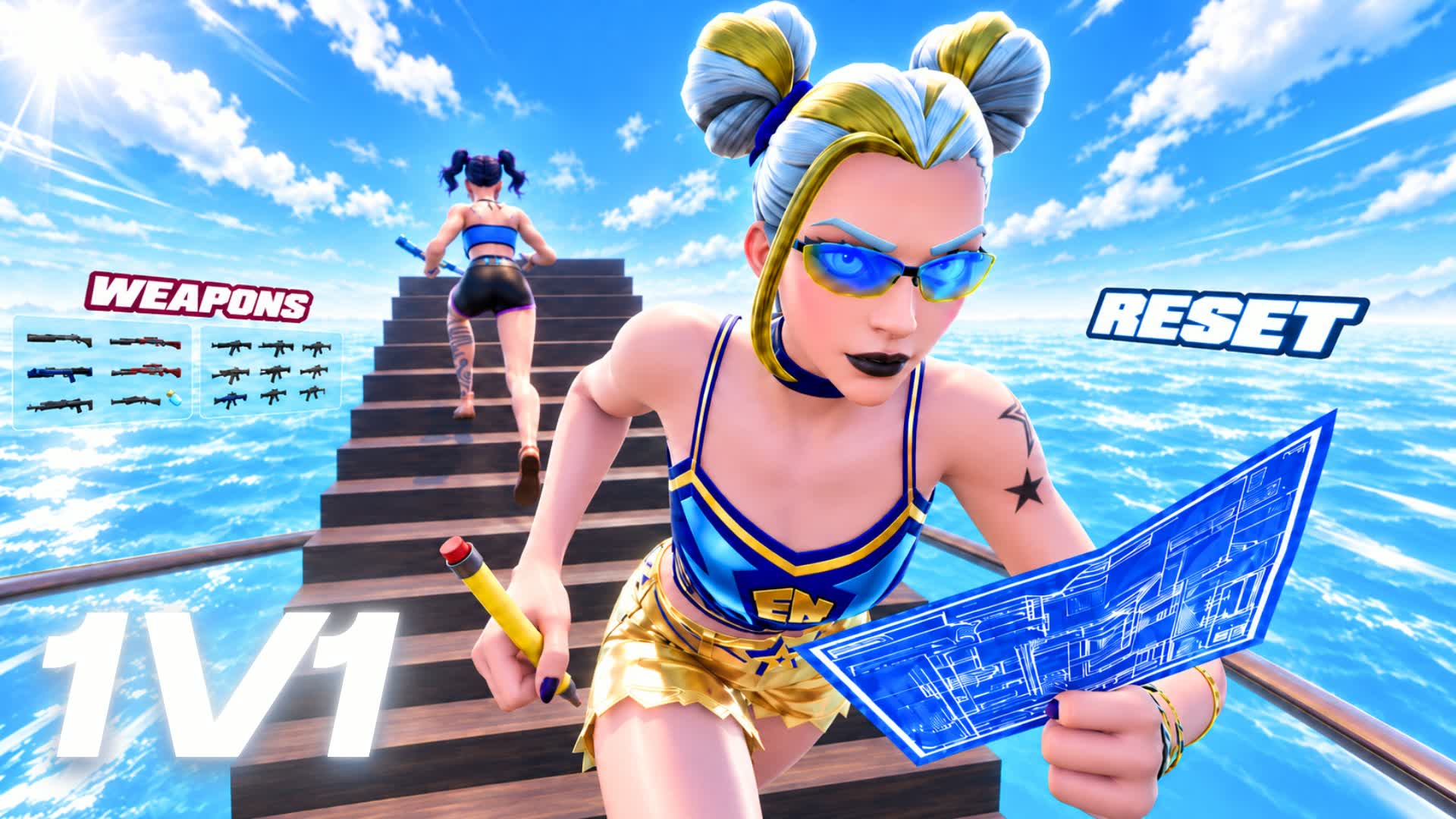 1V1 Build Fights Glass [LS Scrims] — Fortnite Creative map