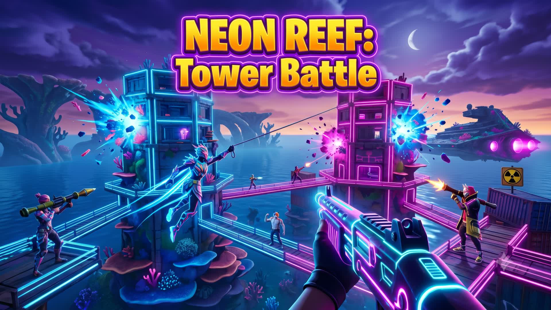 NEON REEF: Tower Battle — Fortnite Creative map