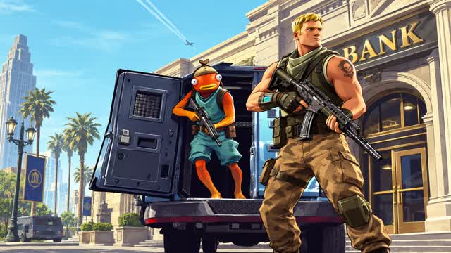 BANK DRIVE - CAR GAME - FFA — Fortnite Creative map cover art