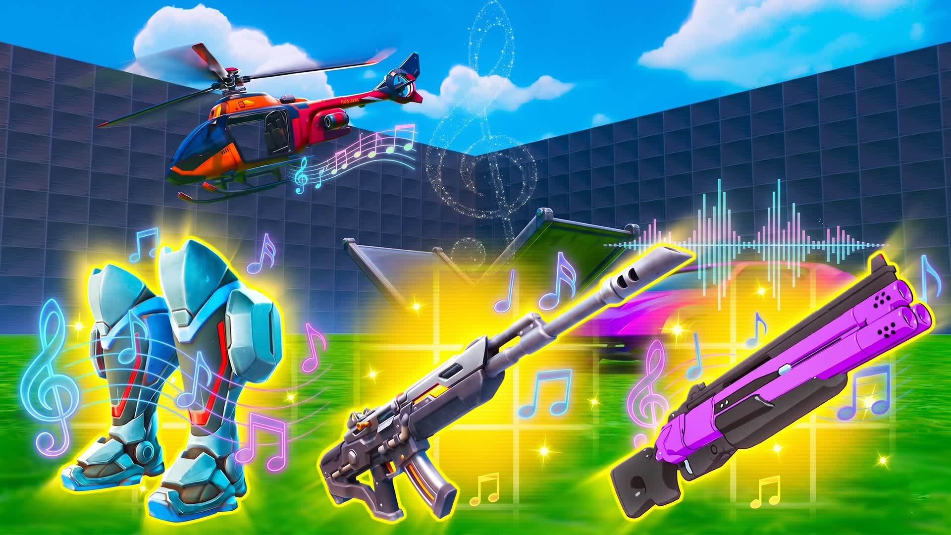 1V1 WITH GUN & MUSIC — Fortnite Creative map