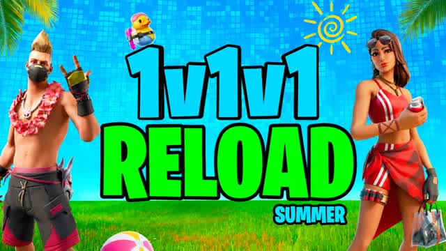 1V1V1 RELOAD SUMMER — Fortnite Creative map cover art