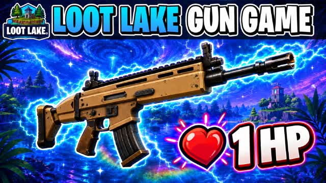 Loot Lake 1HP GUNGAME 🎯ONE SHOT — Fortnite Creative map