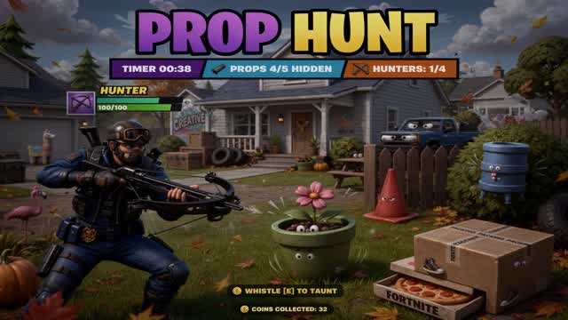🕵️ PROP HUNT — HIDE OR GET CAUGHT! — Fortnite Creative map