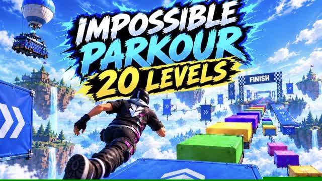 Extreme 20 levels parkour — Fortnite Creative map cover art