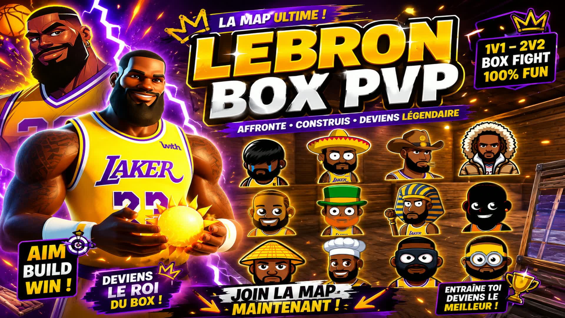 🏀LEBRON JAMES BOX PVP 🐐 — Fortnite Creative map