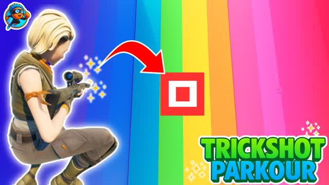 EASY TRICK SHOT PARKOUR 🎯100 — Fortnite Creative map cover art