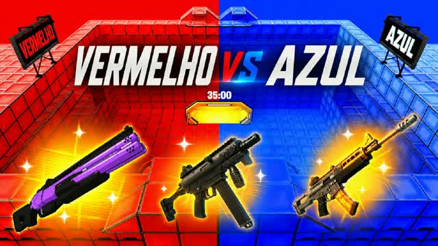 VERMELHO VS AZUL 🔴🔵 GUERRA DE EQUIPES — Fortnite Creative map