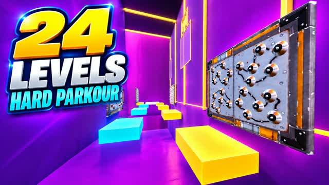 HARD PARKOUR 24 LEVELS 8111 DEATHRUN — Fortnite Creative map cover art