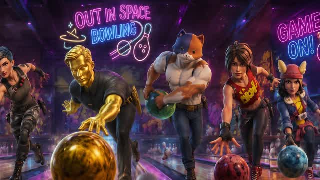 Out In Space Bowling — Fortnite Creative map cover art