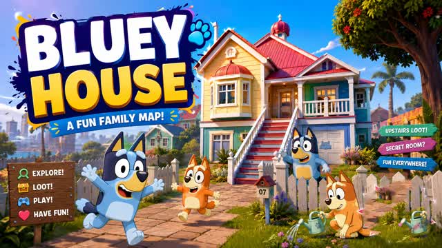 THE BLUEY HOUSE 🏠🐶🔵 — Fortnite Creative map cover art