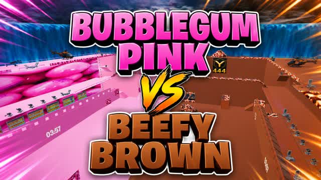 BUBBLEGUM PINK VS BEEFY BROWN — Fortnite Creative map cover art