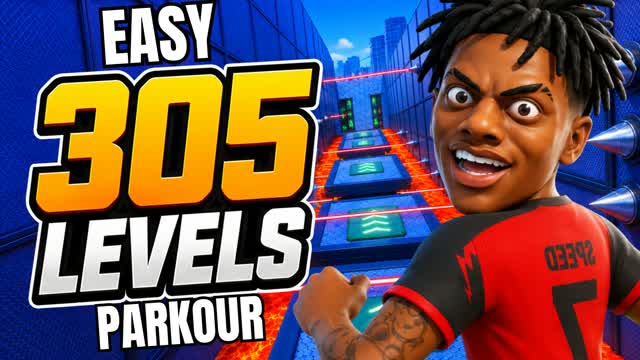 🌟CUSTOM TRAILS EASY PARKOUR 300 LEVELS — Fortnite Creative map cover art