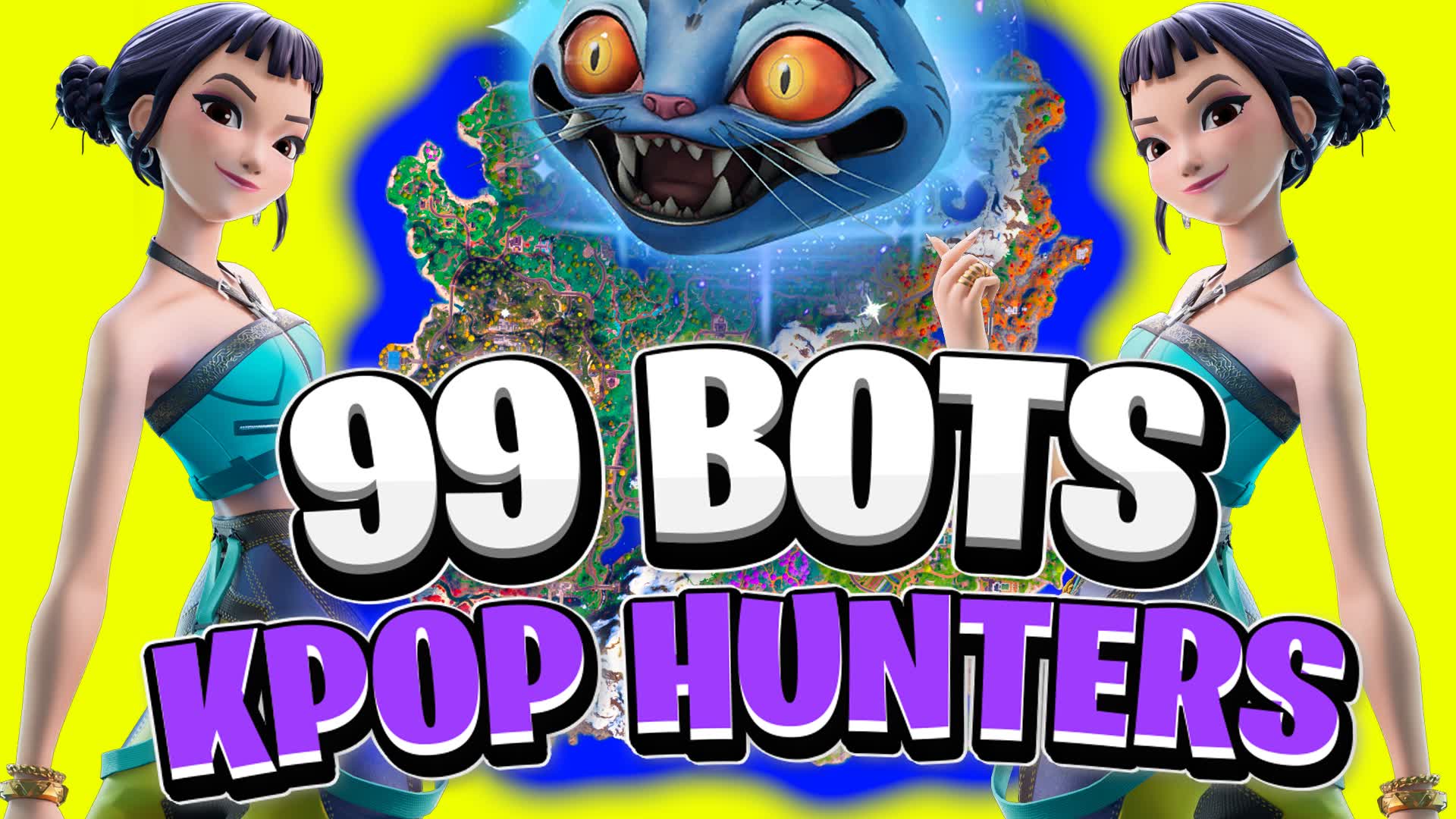99 BOTS 🎵 MUSIC PARTY 🎵 KPOP MONSTER — Fortnite Creative map