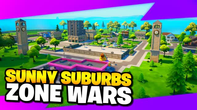 Sunny Suburbs Zone Wars ⭐ — Fortnite Creative map