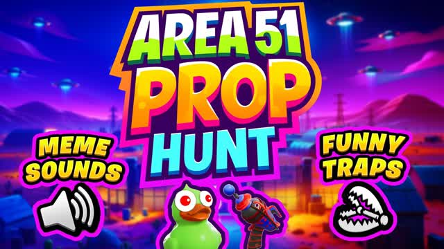 FORT AREA 51 👽 PROP HUNT — Fortnite Creative map cover art