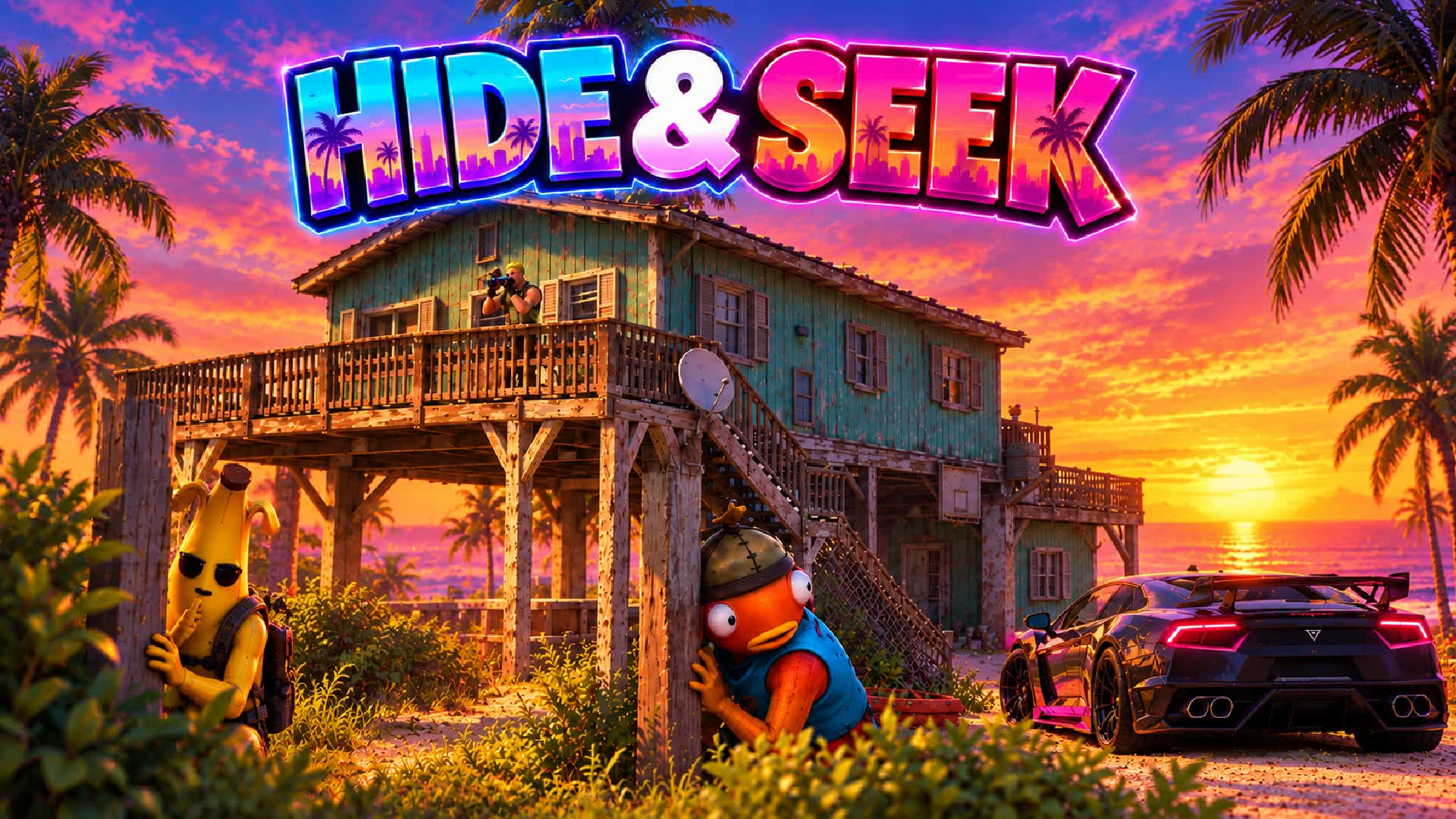 🏝️ Beach House: Hide & Seek 🔍 — Fortnite Creative map
