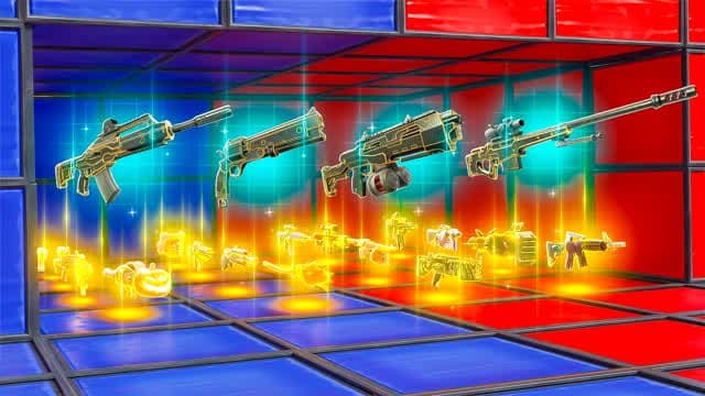 🚀MEGA RED VS BLUE⭐ GUN GAME REMIX — Fortnite Creative map cover art