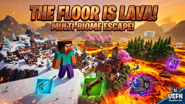 🔥 LAVA ESCAPE: 8-PLAYER ARENA 🔥 — Fortnite Creative map cover art